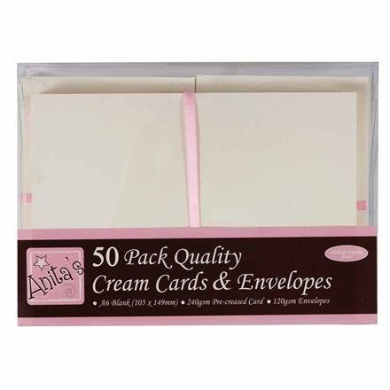 Zestaw kart i kopert Anita`s A6 50 sztuk kremowe