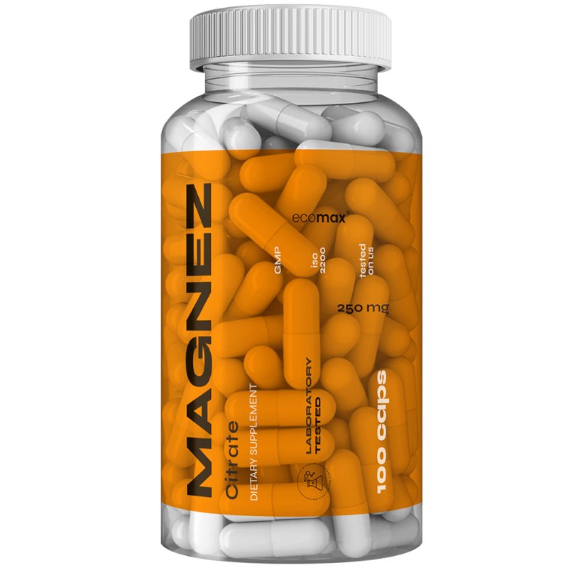 Ecomax Mg + B6 Magnez Witaminy Odporność 100 kaps