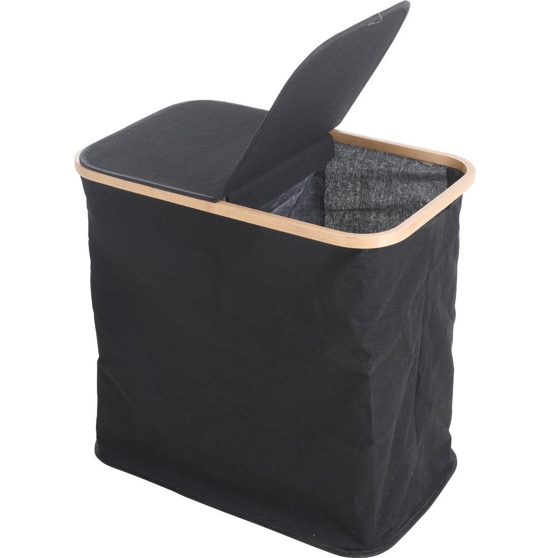 Home Styling Collection Torba na pranie z bambusową ramką 53x50 cm czarna 170452590