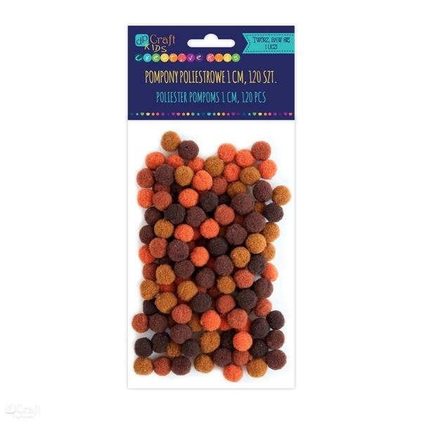 DP Craft Pompony poliestrowe 1 cm brązowe KSPO-031