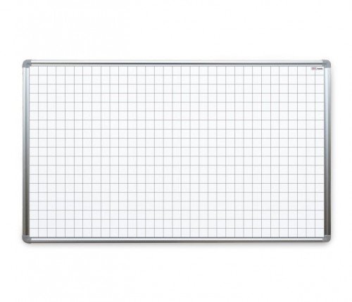 Tablica suchościeralna magnetyczna z nadrukiem kratki, biała, 120x90 cm