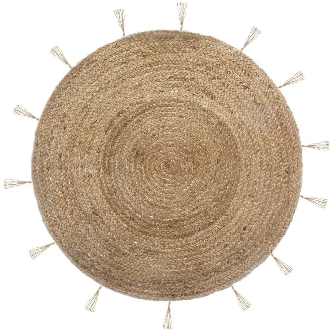 Atmosphera Dywan dekoracyjny z juty 80cm okrągły z frędzlami 164014