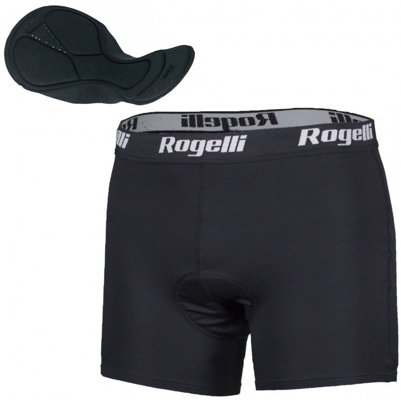 Rogelli, Bokserski kolarskie męskie z wkładką, czarny, rozmiar 2XL