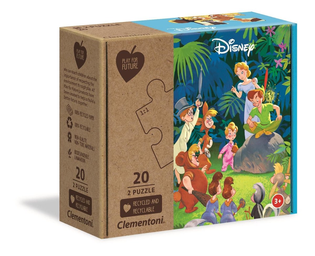 Clementoni Puzzle 2x20 Play For Future Jungle Book+Peter Pan