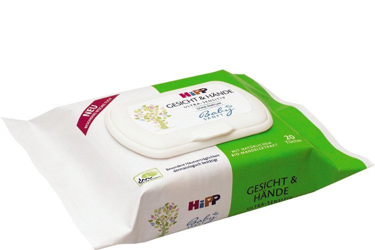 HiPP Babysanft Ultra-Sensitive chusteczki nawilżane do twarzy i rączek x 20 szt