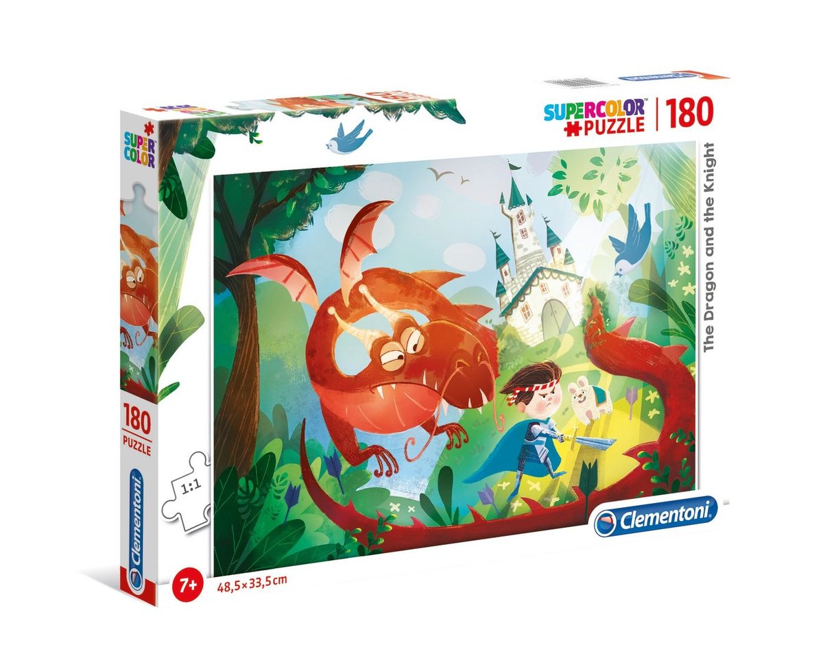 Clementoni Puzzle 180 Super Kolor The Dragon an the Knight