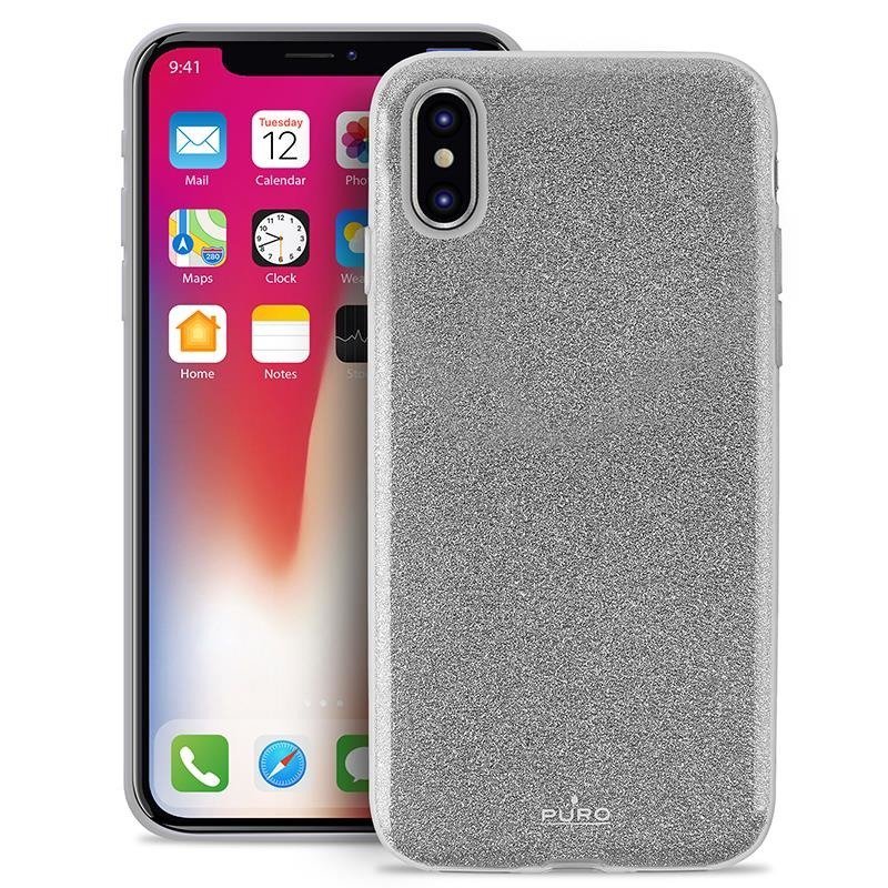 PURO Glitter Shine Cover do iPhone 8 Silver (IPCXSHINESIL)