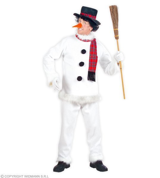 Widmann 57823 kostium dla dorosłych bałwanek, płaszcz, spodnie, kapelusz, szalik i nos