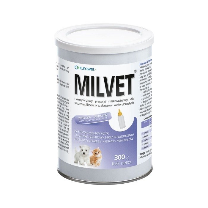 Eurowet Milvet Preparat mlekozastępczy dla szczeniąt i kociąt 300g MS_7089
