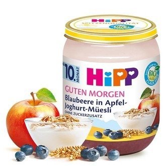 HiPP, Bio, jogurt z musli borówkami i jabłkiem, 160 g
