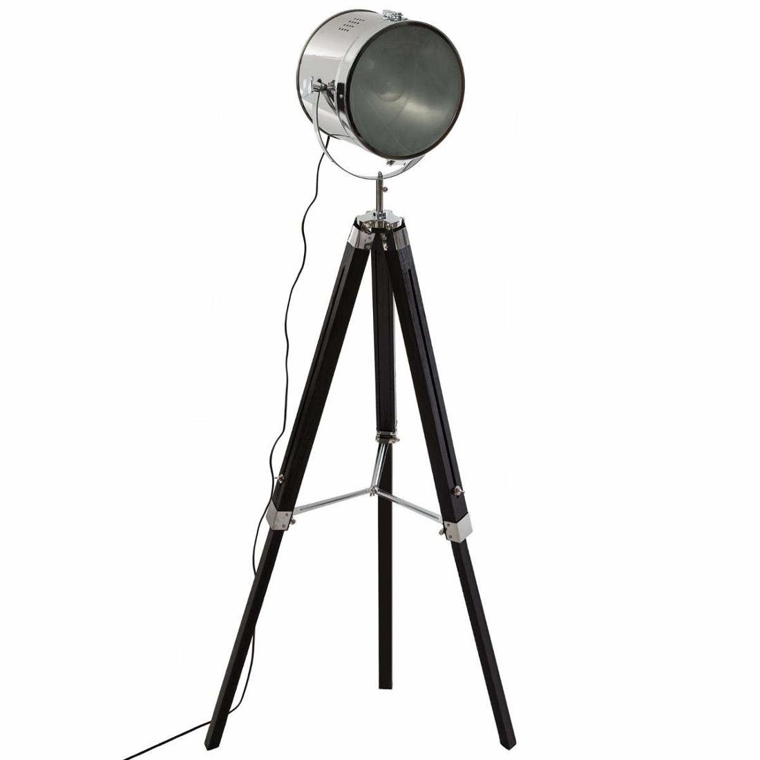 Atmosphera Lampa podłogowa w uniwersalnej czerni połączenie drewna i metalu BLACK METAL+WOOD FLR LAMP H152 | B07MY94KWX