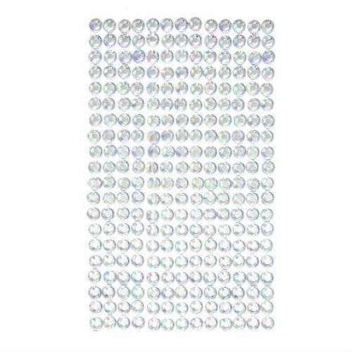 Kryształki samoprzylepne 6mm 260szt.- opalizujące