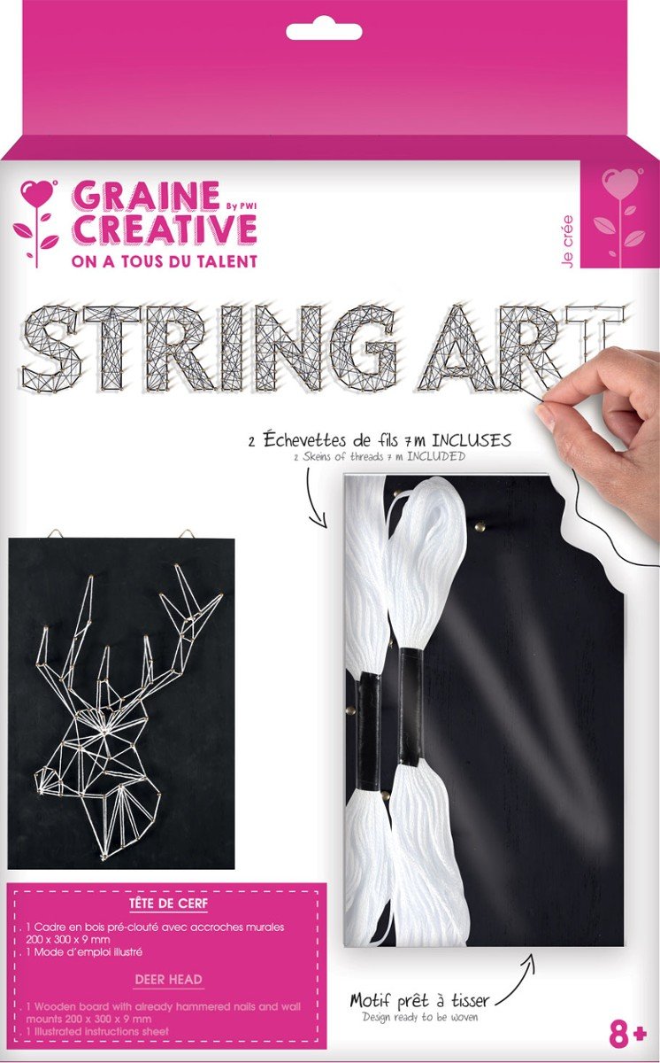 Graine Creative Graine Creative Obrazek z gwoździ i muliny Jelonek GC-100660