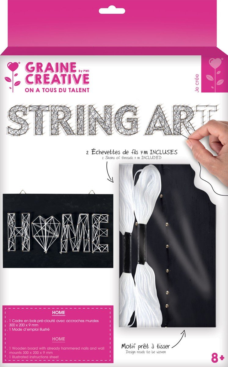 Graine Creative Graine Creative Obrazek z gwoździ i muliny HOME GC-100661