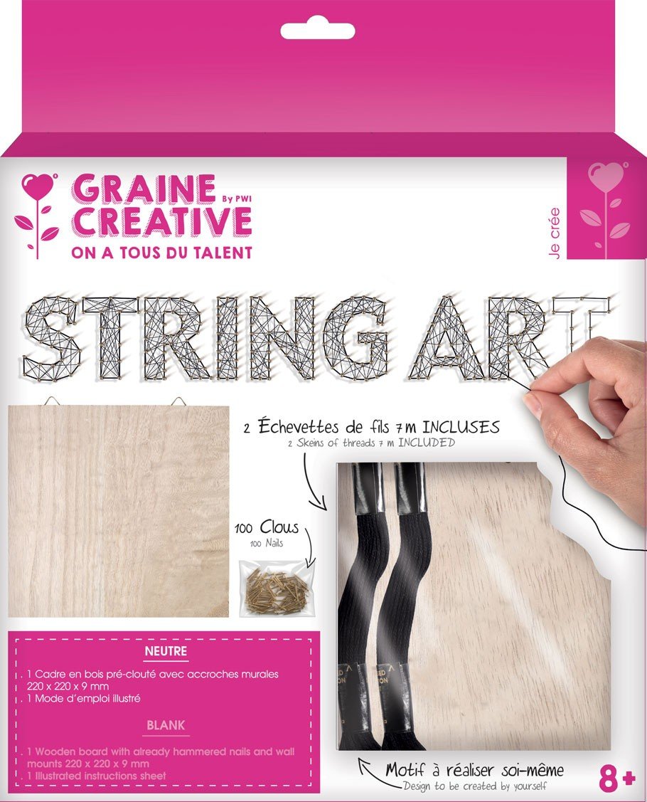 Graine Creative Graine Creative Obrazek z gwoździ i muliny do zrobienia serce GC-100655