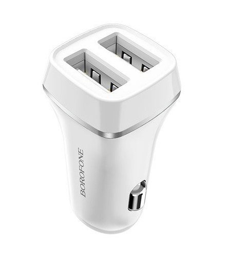 BOROFONE Borofone ładowarka samochodowa 2xUSB biały BFO-BZ2-W