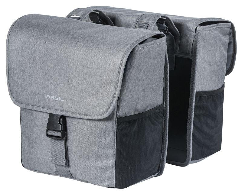 Basil Sakwa miejska podwójna GO DOUBLE BAG 32L, mocowanie na paski, szary (NEW) A-BAS-17764