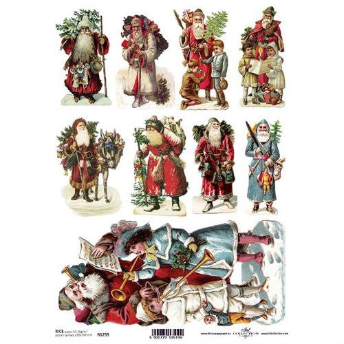 Papier ryżowy ITD A4 R1299 Święty Mikołaj