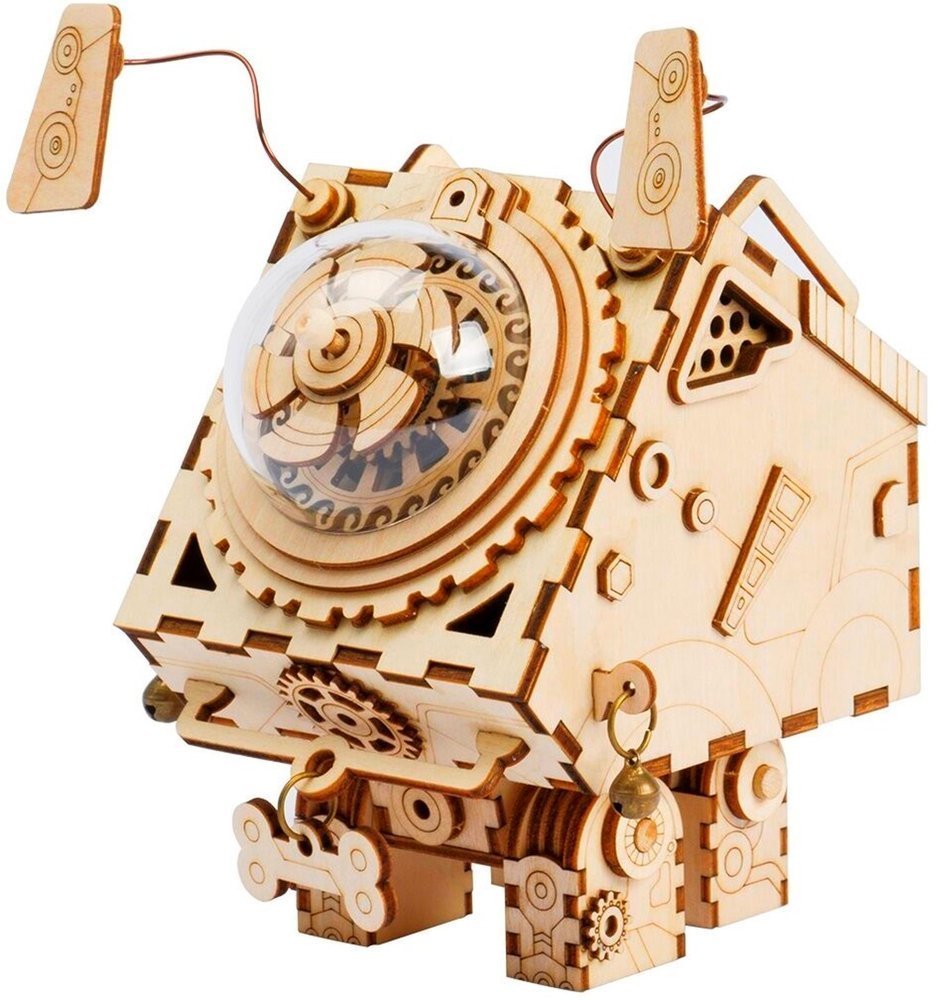 Robotime Technology (Suzhou) CO.,LTD. Drewniany Model Pozytywka Steampunk Pies AM480