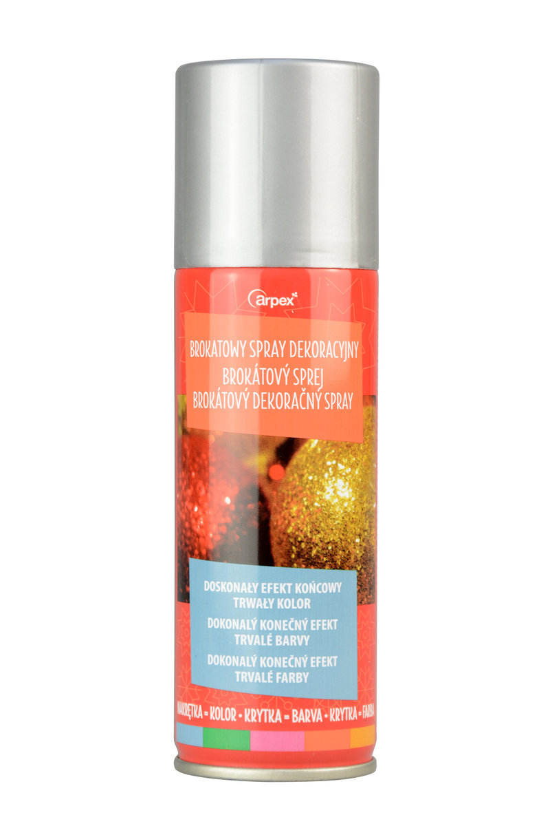 Brokat spray do dekoracji srebrny