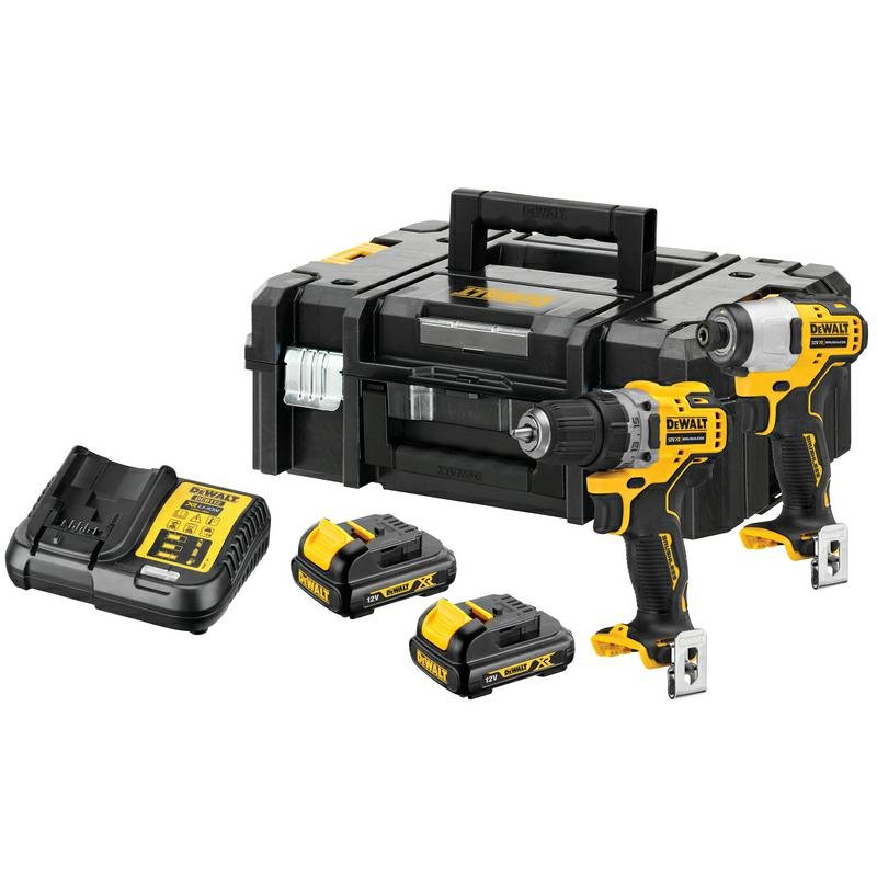 DeWALT akumulatorowy zestaw Combo DCD701 + DCF801, 12V Li-Ion 2 x 1,3 Ah, TSTAK, [DCK2110C2T-QW]