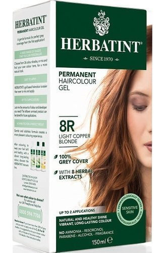 Herbatint zdrowe i lśniące włosy Farba do włosów Kolor - 8R - jasny miedziany blond 2756-0