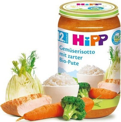 HiPP, Bio, risotto z warzywami brokułem i indykiem, 250 g