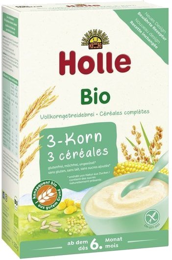 Holle Kaszka pełnoziarnista 3 zboża Bio 250g -