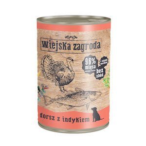 Wiejska Zagroda Wiejska Zagroda Karma z dorszem i indykiem dla psa 400g