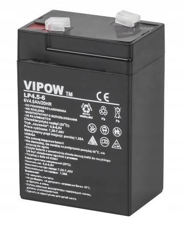Vipow Akumulator żelowy 6V 4.5Ah BAT0200