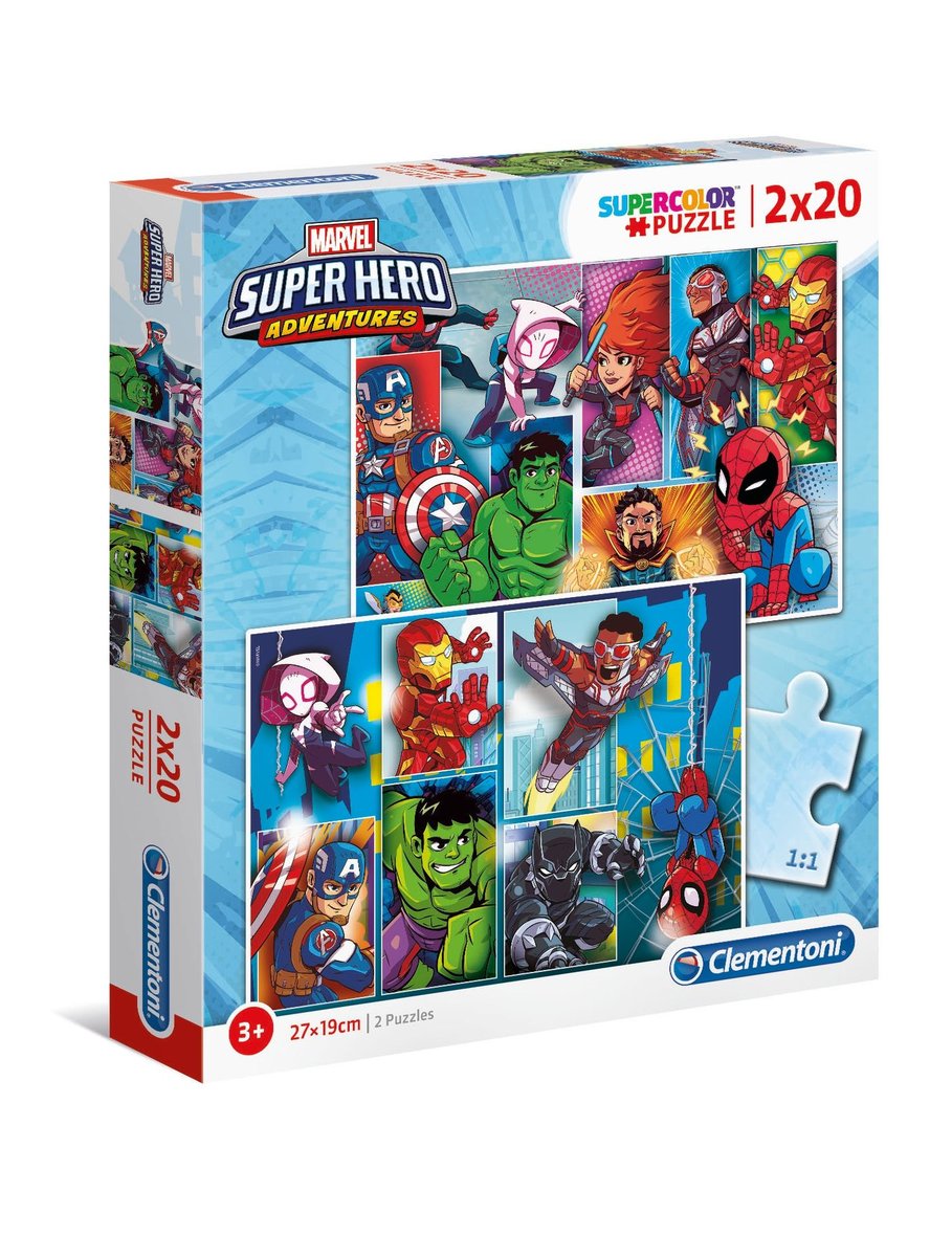 Clementoni Puzzle 2x20 Super Kolor Superhero