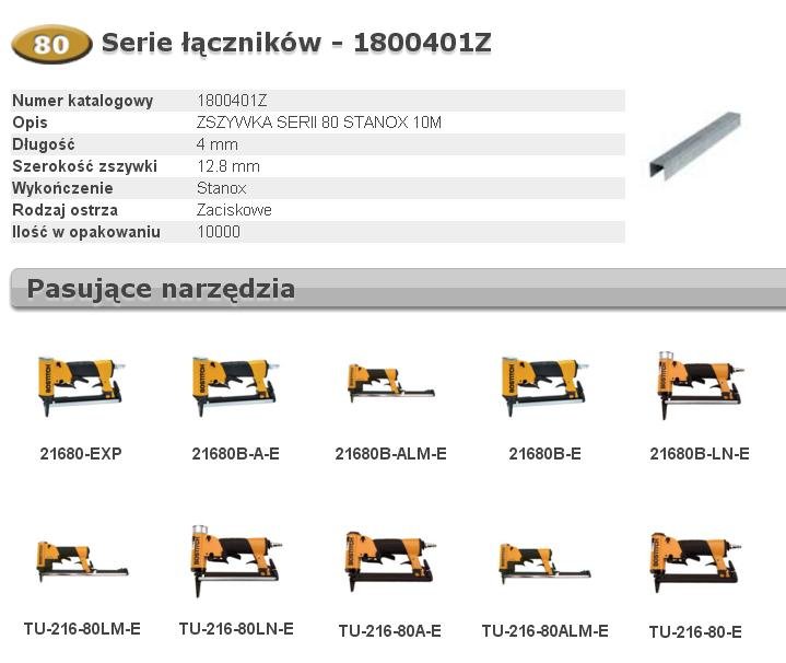 BOSTITCH ZSZYWKI 80  4mm 10 000 szt.