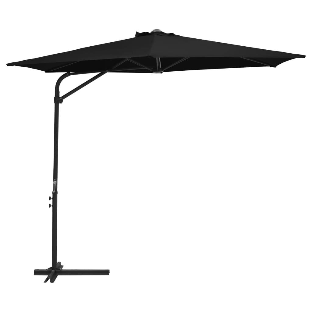 vidaXL Parasol ogrodowy na stalowym słupku, 300 cm, czarny vidaXL