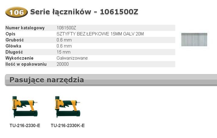 BOSTITCH SZTYFTY MINI 106 15mm 20 000 szt.