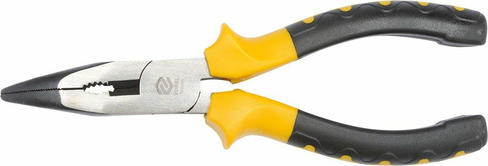 VOREL szczypce wydłużone wygięte 180mm 40051