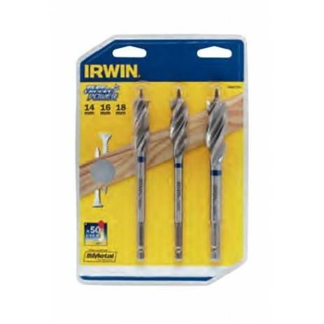 IRWIN WIERTŁO DO DREWNA  KPL.3szt. BLUE GROOVE POWER 14, 16, 18 mm
