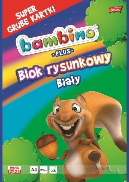 St. Majewski Blok rysunkowy A4 20k BAMBINO PLUS 100g p10 (super gruba kartka)
