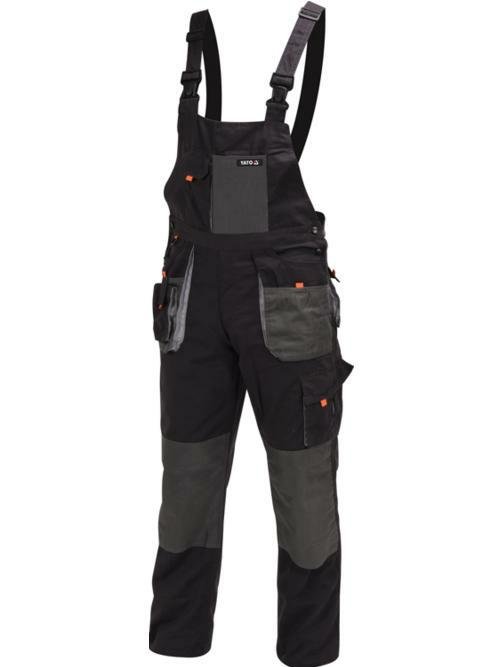 Spodnie robocze ogrodniczki YATO, czarne, rozmiar M