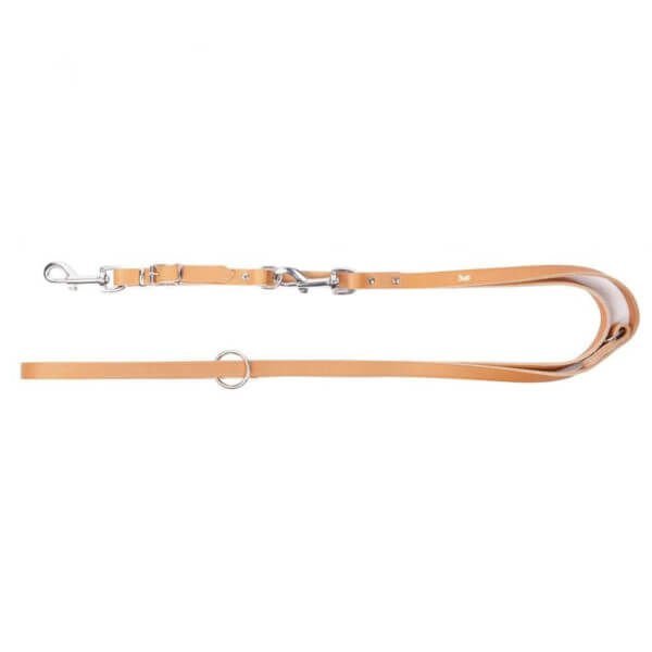 Dingo Smycz skórzana przepinana z wymiennym karabińczykiem dla psa CLASSIC natura 1,0 x 200 cm