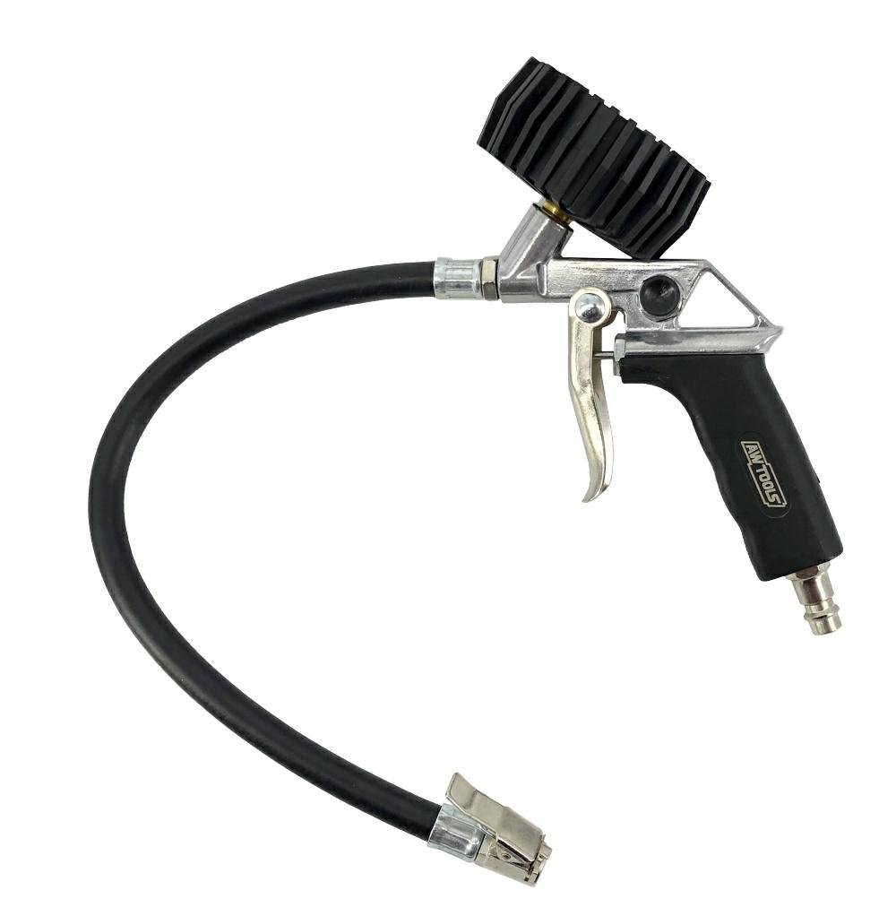 Pistolet do pompowania kół z manometrem AWTOOLS, 0-12 bar