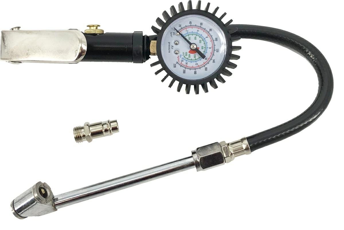 Pistolet do pompowania kół z manometrem AWTOOLS, 0-15 bar