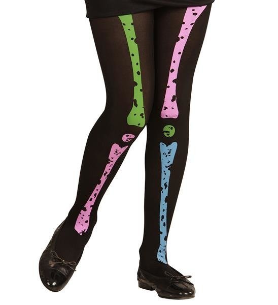Widmann Neon Skeleton Girl pantyhose Tights 7 to 10 Years sukni Accessory VD-WDM29992