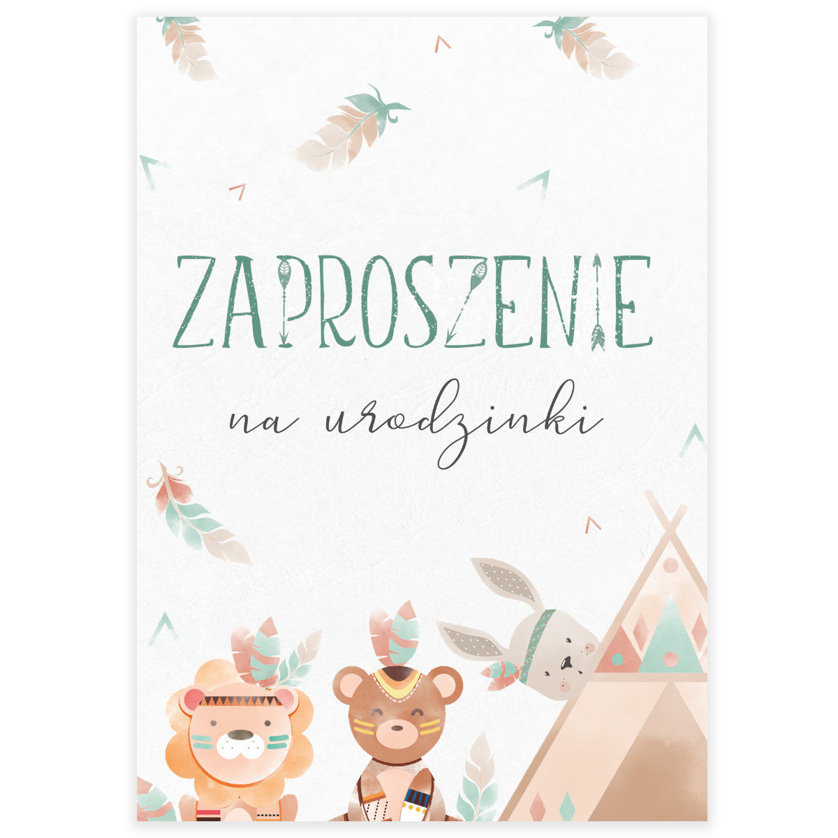 Zaproszenie na 1 2 3 4 urodziny roczek urodzinki Etno