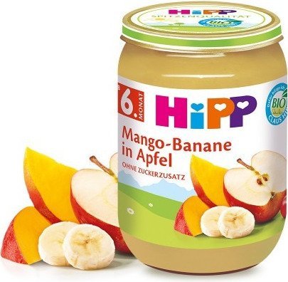Hipp Jabłka z mango i bananem od 6. miesiąca 190 g Bio
