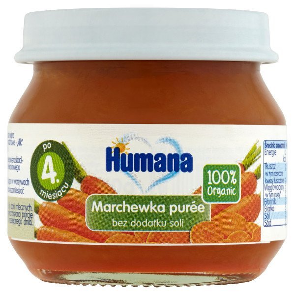 Humana 100% Organic Marchewka puree - 80g