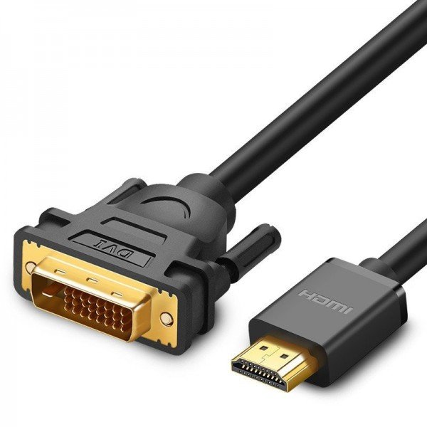 UGREEN Ugreen kabel DVI na HDMI lub HDMI na DVI (24+1), rozdzielczość do 1080p/Full HD/HD 1920x1200, pozłacane styki