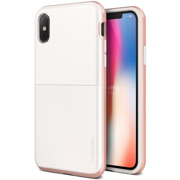 Zdjęcia - Etui VRS   Design High Pro Shield S do iPhone XS/X białe/różowe 