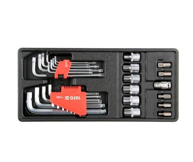 Yato WKŁAD DO SZUFLADY KLUCZE HEX, TORX, NASADKI 31CZ. YT-55451