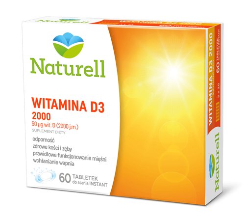 Zestaw 2 x Naturell Witamina D3 2000, 60 tabletek do ssania