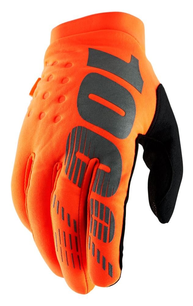 100%, Rękawiczki kolarskie, Bisker Glove fluo orange black, pomarańczowy, rozmiar M